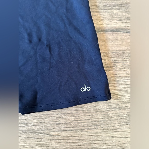 Alo Yoga Charmed Point Collar Tennis Dress-Black - Picture 4 of 8